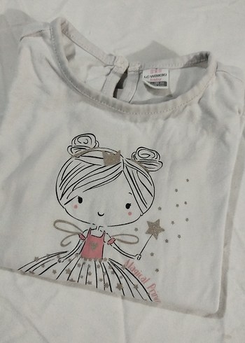 Kız Çocuk Beyaz Uzun Kollu Pamuklu Tişört - Görsel 7