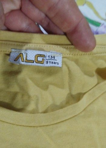 Sarı Kız Çocuk Baskılı Kısa Kollu Tişört - Görsel 4