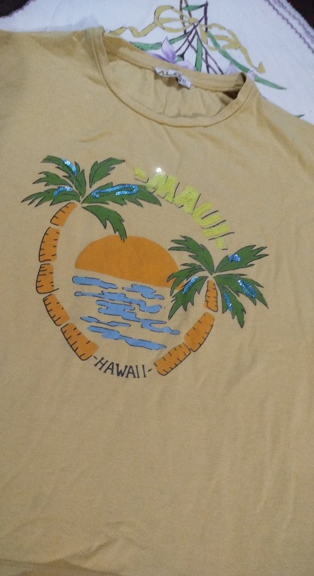 Sarı Kız Çocuk Baskılı Kısa Kollu Tişört - Görsel 2