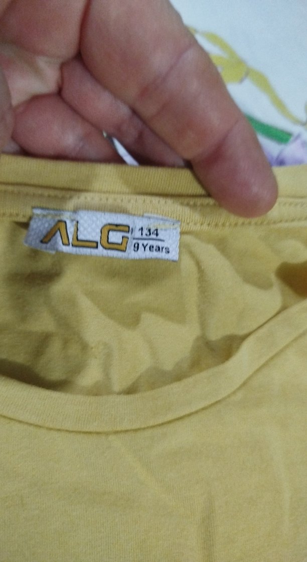 Sarı Kız Çocuk Baskılı Kısa Kollu Tişört - Görsel 4