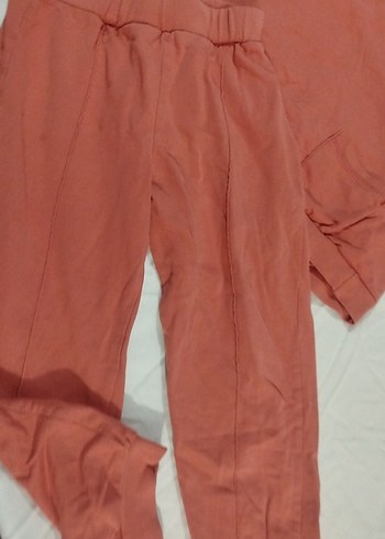 Kızlar için KiremitRahat Keten Eşofman Takımı - Görsel 2