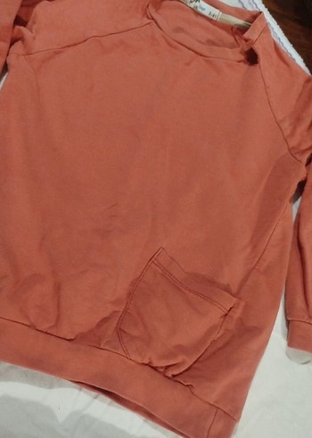 Kızlar için KiremitRahat Keten Eşofman Takımı - Görsel 3