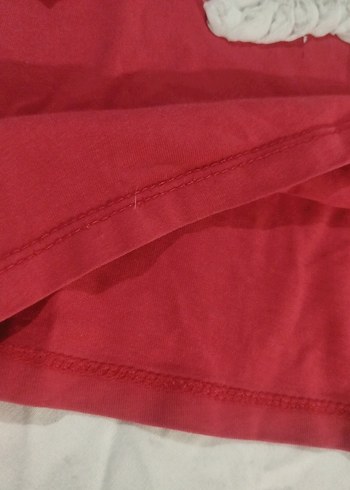 Kırmızı Uzun Kollu Kız Tişörtü Nakışlı - Görsel 5