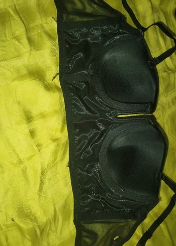 Kadife Midi Boy Siyah Gotik Sütyen - Görsel 5