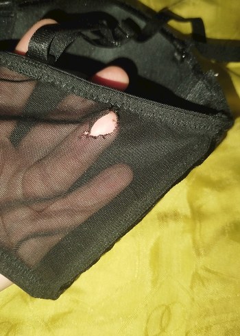 Kadife Midi Boy Siyah Gotik Sütyen - Görsel 10