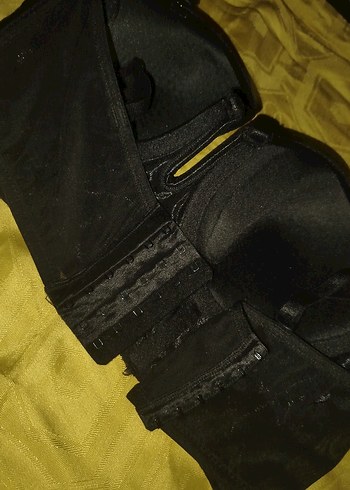 Kadife Midi Boy Siyah Gotik Sütyen - Görsel 7