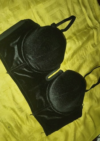 Kadife Midi Boy Siyah Gotik Sütyen - Görsel 8