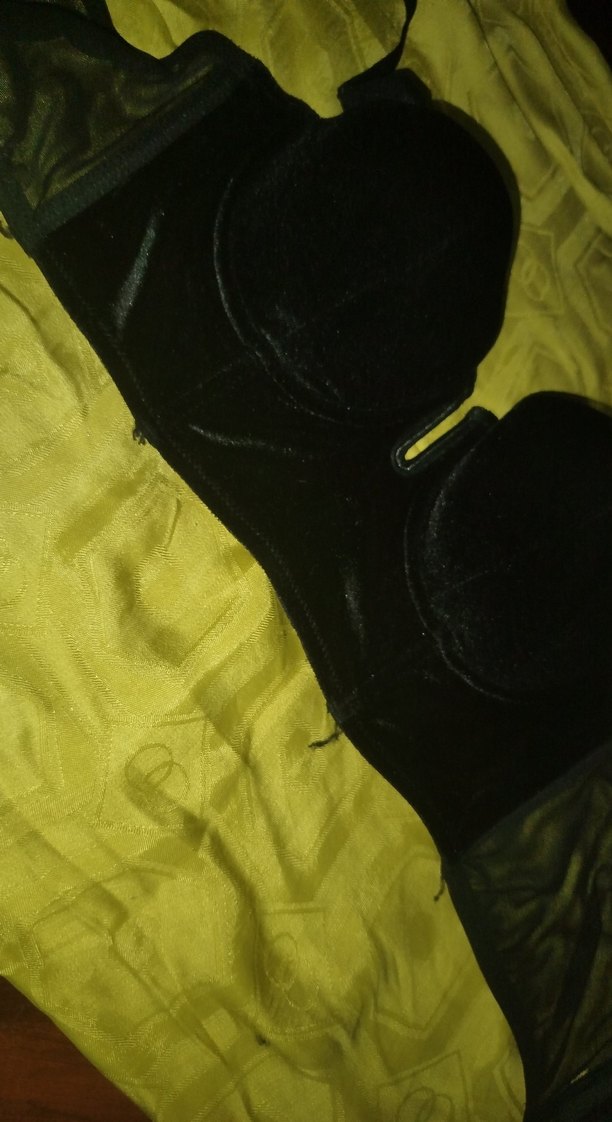 Kadife Midi Boy Siyah Gotik Sütyen - Görsel 4