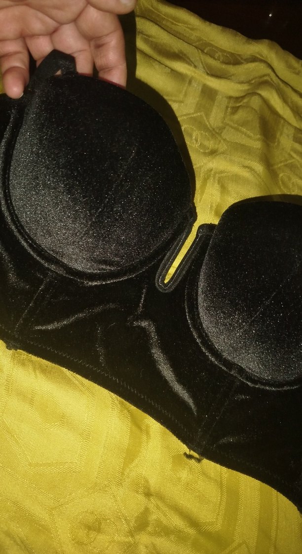 Kadife Midi Boy Siyah Gotik Sütyen - Görsel 2