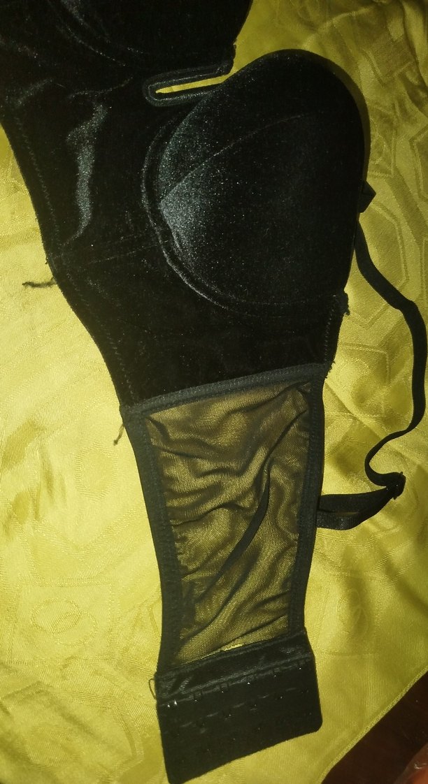 Kadife Midi Boy Siyah Gotik Sütyen - Görsel 3