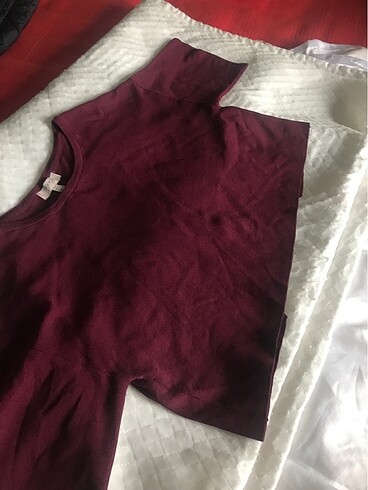 s Beden bordo Renk İpekyol crop bluz