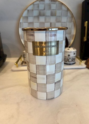 Mackenzie Childs mocha renk utensil holder vazo