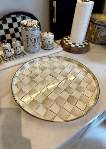 Mackenzie childs tepsi tray mocha renk orjinal etiketli