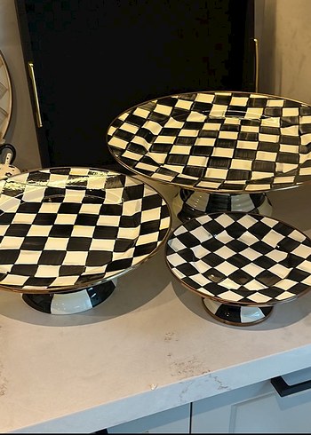 MAC Mackenzie childs small pedestal platter ayaklı sunum