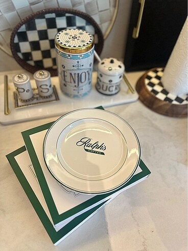 Ralph lauren büyük pasta tabağı kutulu etiketli sıfırdır