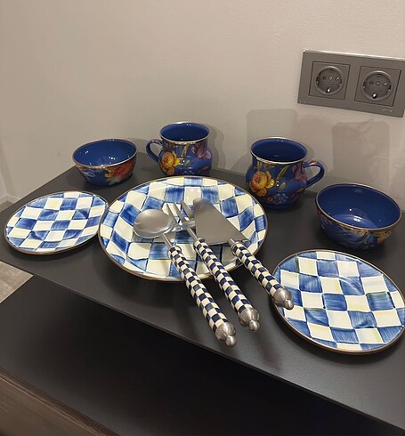  Beden Mackenzie childs saucer adet orijinal sıfır etiketli