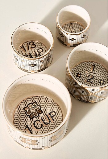 Beden Anthropologie 4 lü set tile bistro serisi orijinal sıfır etiketl