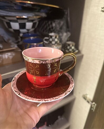 Anthropologie sıfır orjinal tasarım fincan ve tabağı