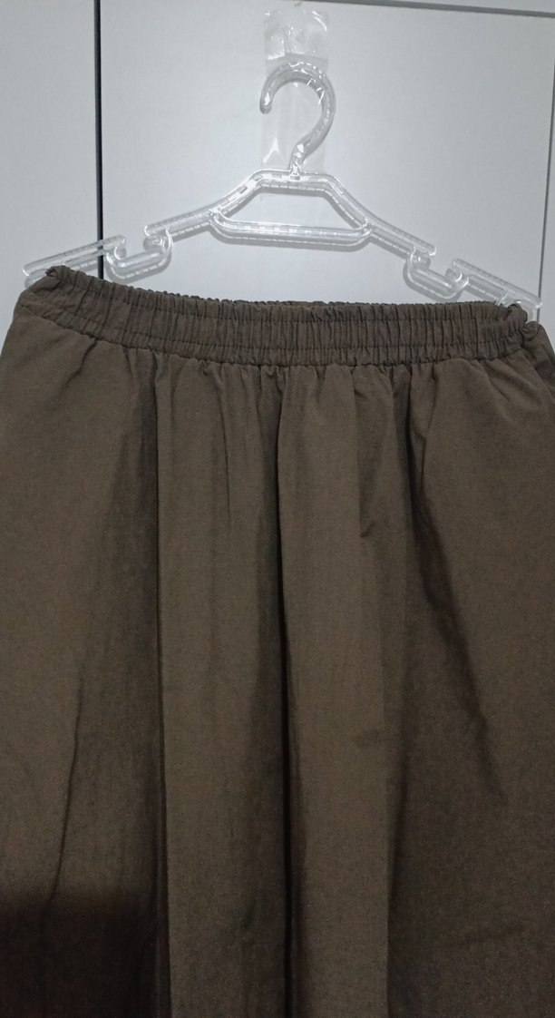 Kadın Kahverengi Pilili Midi Keten Etek - Görsel 2