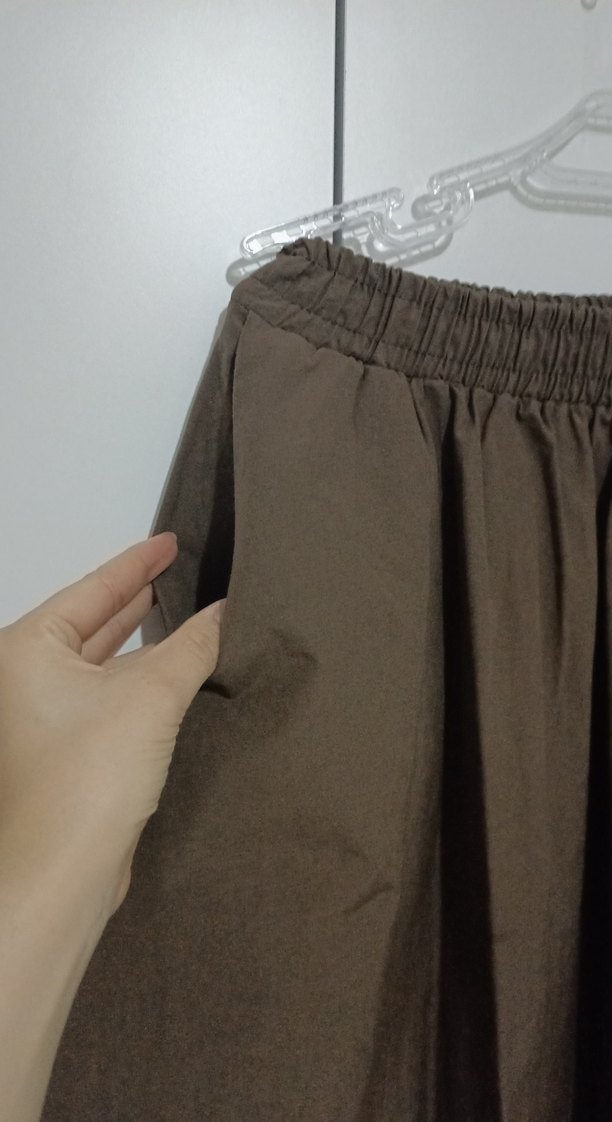 Kadın Kahverengi Pilili Midi Keten Etek - Görsel 5