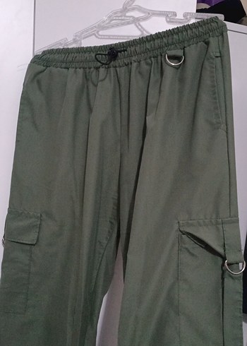 Kadın Kamuflaj Desenli Kemerli Rahat Pantolon - Görsel 5