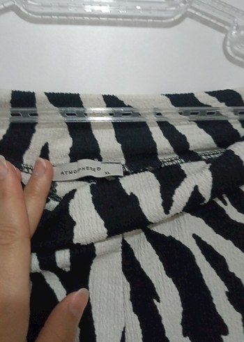 Zebra Desenli Midi Kadın Kumaş Pantolon - Görsel 3