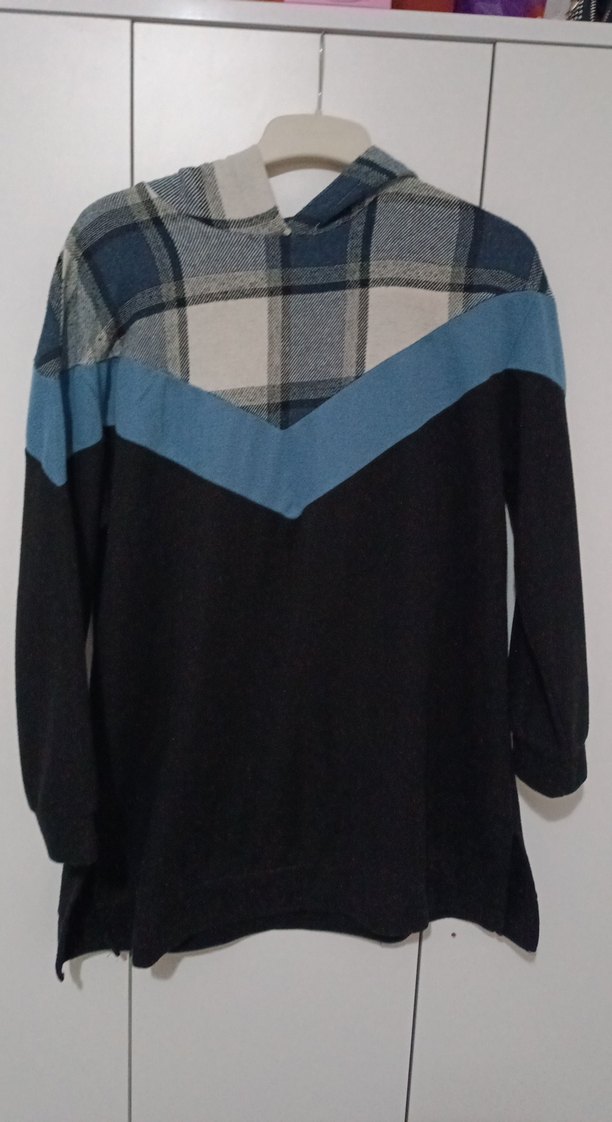 Düğmeli V Yaka Salaş Hamile Hırkası - Görsel 3