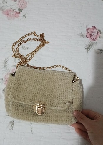 Bej Örgü Kadın Çanta - Görsel 7