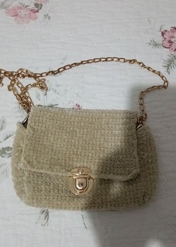 Bej Örgü Kadın Çanta - Görsel 4