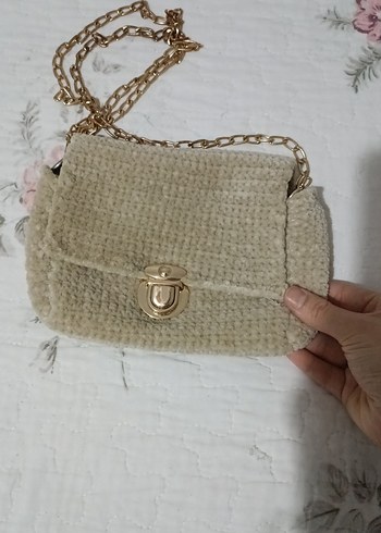 Bej Örgü Kadın Çanta - Görsel 8