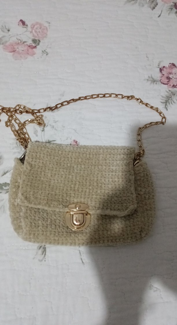 Bej Örgü Kadın Çanta - Görsel 3