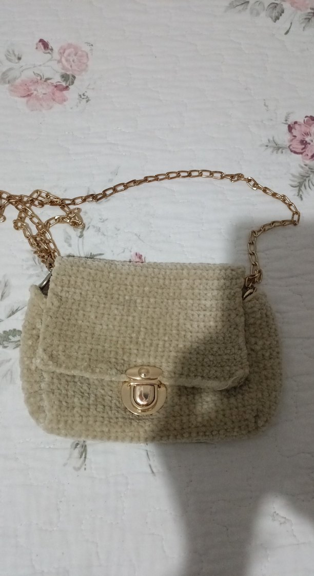 Bej Örgü Kadın Çanta - Görsel 4