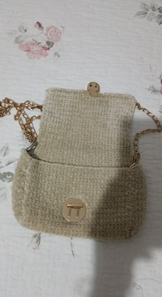 Bej Örgü Kadın Çanta - Görsel 5