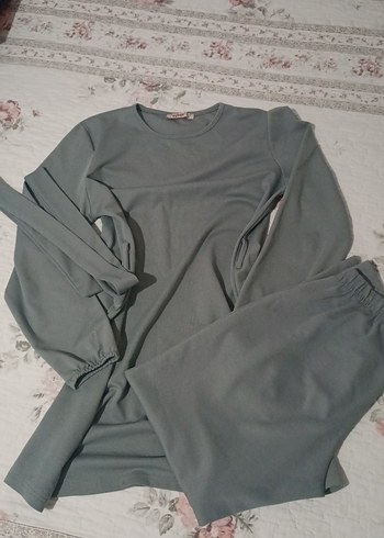 Gri Kadın Rahat Kesim Uzun Eşofman Takımı - Görsel 2