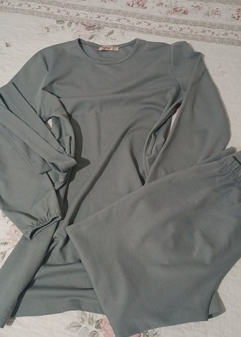 Gri Kadın Rahat Kesim Uzun Eşofman Takımı - Görsel 8