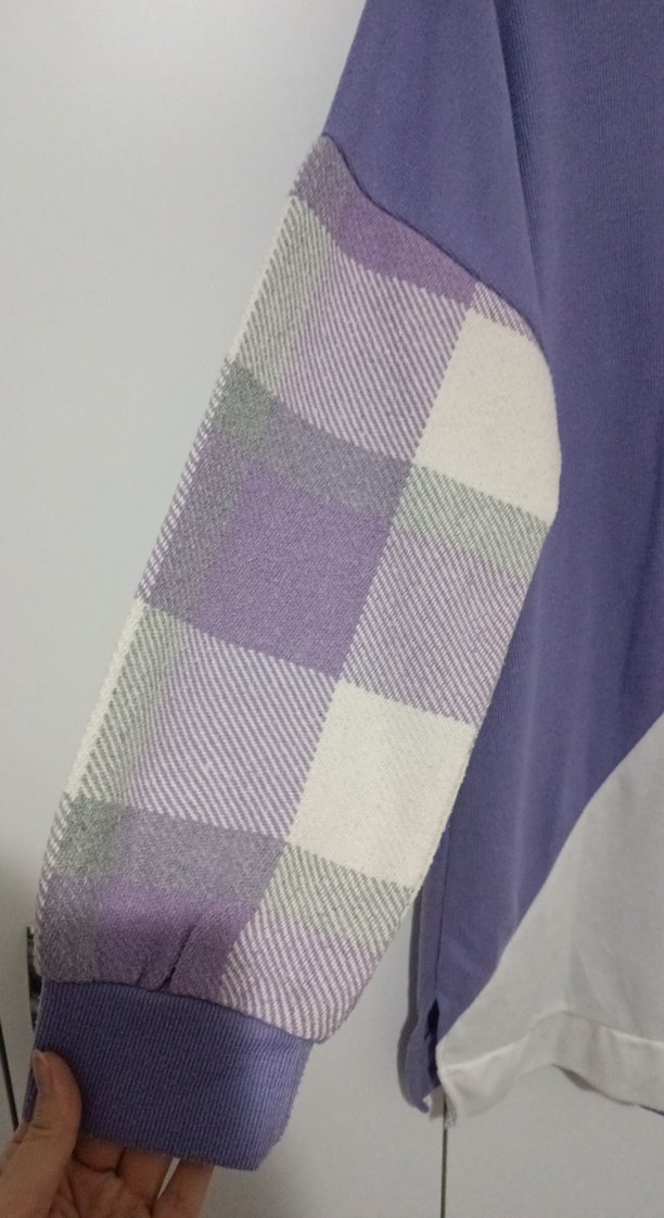 Kadın Mor Kapüşonlu Oversize Sweatshirt - Görsel 4