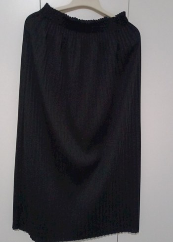 Siyah Pilili Uzun Kadın Etek - Görsel 6