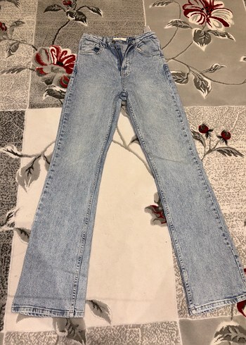 Stradivarius Acik Mavi Yuksek Bel Denim Jean