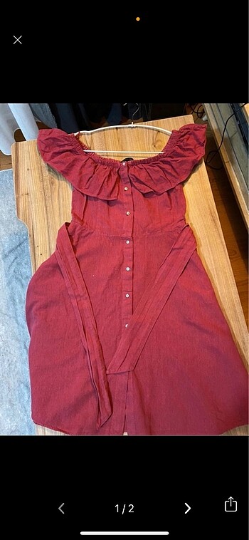 Zara bordo renk elbise