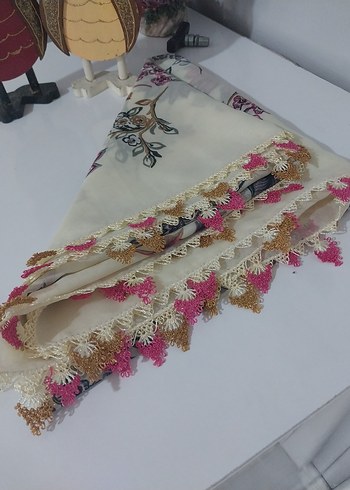 Armine Dantel Detaylı Çok Renkli Bohem Kadın Fuları