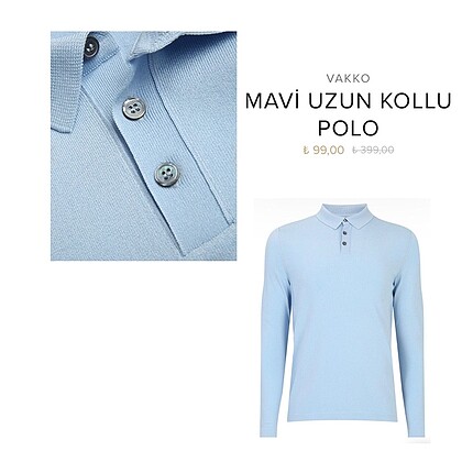 mavi uzun kollu polo