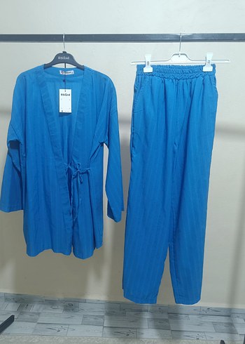Diğer Mavi Kimono Pantolon Takımı