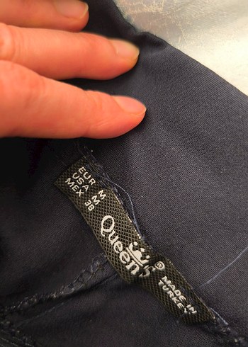 Kemerli Lacivert Kadın Kumaş Pantolon - Görsel 3