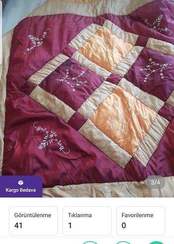 Nakışlı Çok Renkli Pastel Yatak Örtüsü - Görsel 2