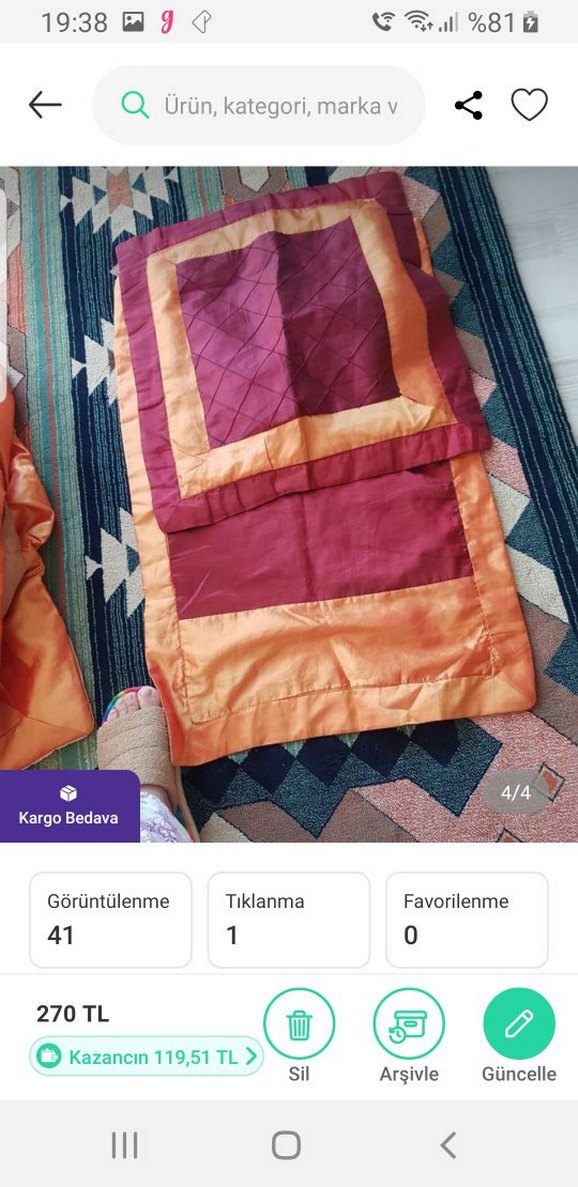 Nakışlı Çok Renkli Pastel Yatak Örtüsü - Görsel 4