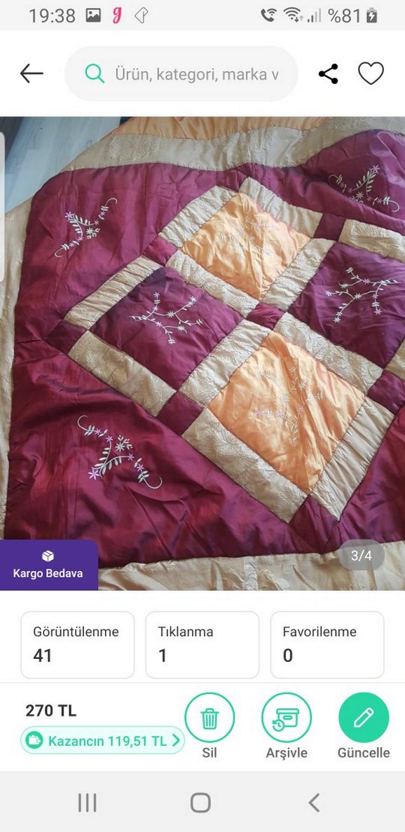 Nakışlı Çok Renkli Pastel Yatak Örtüsü - Görsel 2