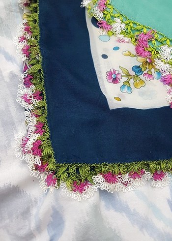 Dantel Kenarlı Çok Renkli Bohem Kadın Fuları - Görsel 4