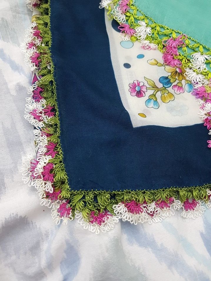 Dantel Kenarlı Çok Renkli Bohem Kadın Fuları - Görsel 4