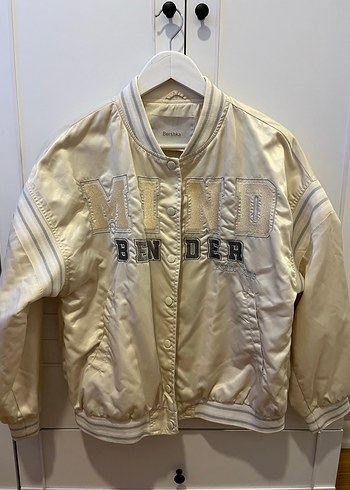 Bershka Krem Bomber Ceket - Görsel 2
