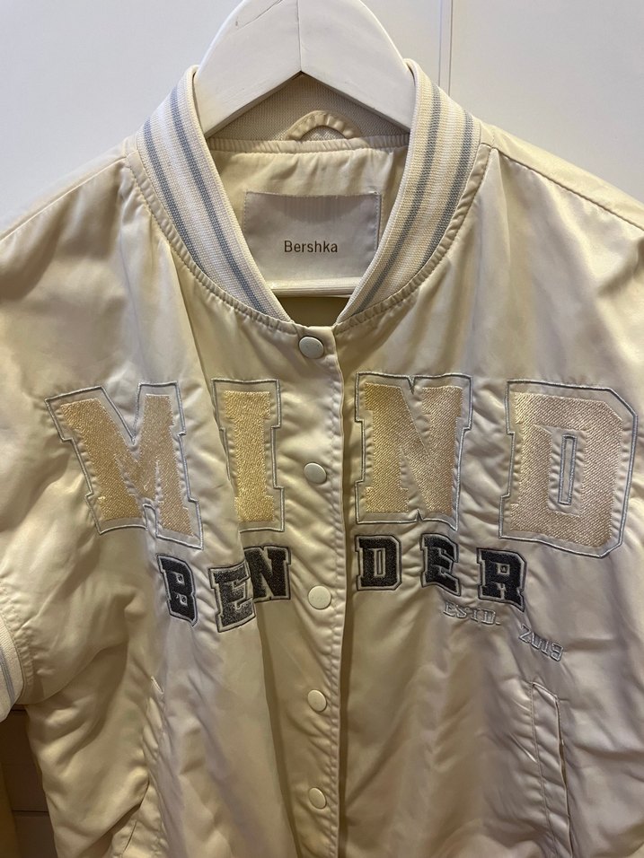 Bershka Krem Bomber Ceket - Görsel 4